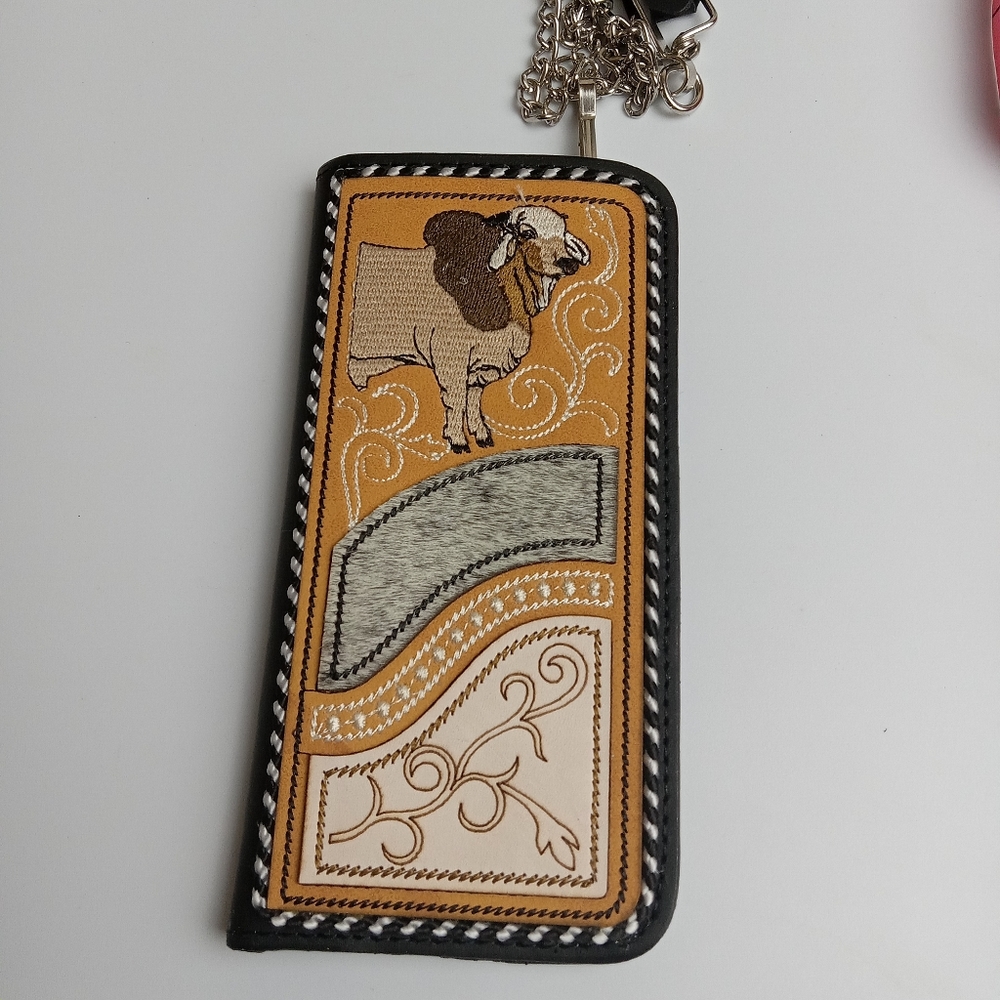 Men's Western Wallet Genuine Leather Hand Crafted Bifold Cowboy Rodeo Wallet - Picture 6 of 7